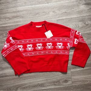 Charming Red Bear Pattern Sweater
